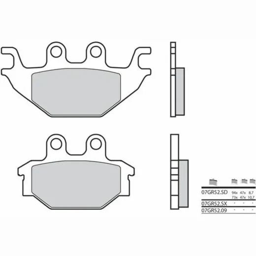 BREMBO Off-Road Sintermetall Bremsbeläge - 07GR52SD für Kymco, TGB, Arctic CAT