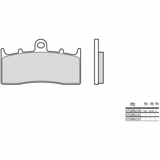 BREMBO Street Carbon Keramik Bremsbeläge - 07GR6207 für BMW K1200LT, K1200R, K1300R