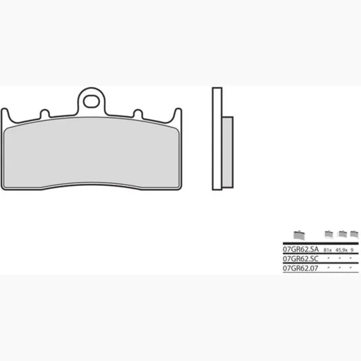 BREMBO Street Sintermetall Bremsbeläge - 07GR62LA für BMW K1200LT, K1200R, K1300R