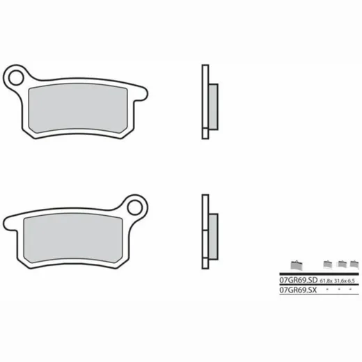 BREMBO Off-Road Sintermetall Bremsbeläge - 07GR69SD für KTM, für: Gas Gas, Husqvarna