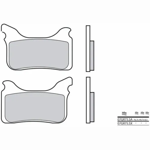 BREMBO Off-Road Sintermetall Bremsbeläge - 07GR75SX für KTM 450SMR, 525SMR, 560SMR Husaberg FS450, FS650