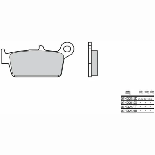 BREMBO Off-Road Sintermetall Bremsbeläge - 07HO26SD für GAS GAS, Honda, Yamaha