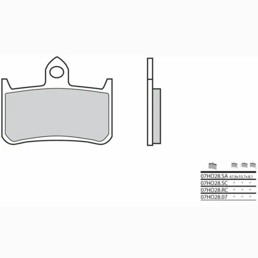 BREMBO Street Carbon Keramik Bremsbeläge - 07HO2807 für Honda NT650, RVF400 Derbi FDS50