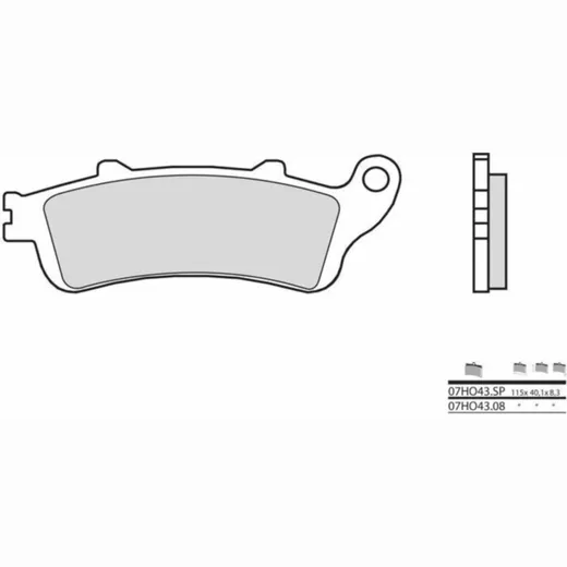 BREMBO Street Sintermetall Bremsbeläge - 07HO43SP für Honda CBR1100XX, NT650VDEAUVILLE, NT700VDEAUVILLE