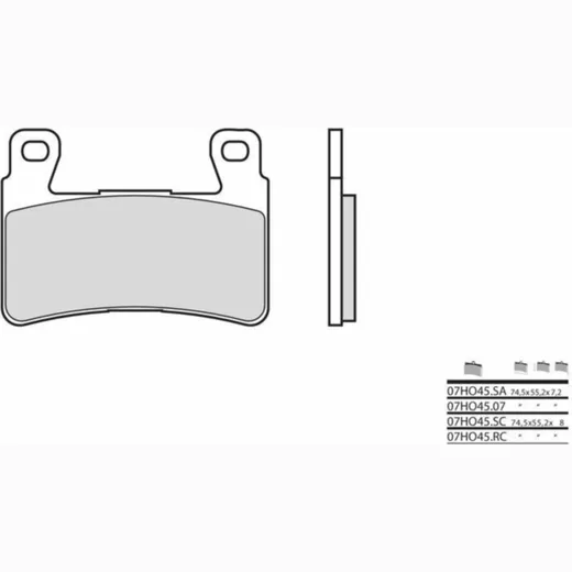 BREMBO Street Sintermetall Bremsbeläge - 07HO45SA für Honda CB1100, CBR600F, CBR600RR Hyosung GD250EXIV-R, GT650
