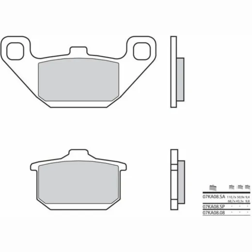 BREMBO Street Carbon Ceramic Brake pads - 07KA0808 for Kawasaki ELIMINATOR250, GPZ1000RX, GPZ305