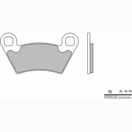 BREMBO Off-Road Sintermetall Bremsbeläge - 07PO07SD für Polaris RANGER425, RANGER500, RANGER800