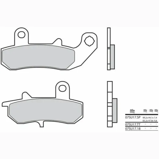 BREMBO Street Sintermetall Bremsbeläge - 07SU17SP für Suzuki DR650, DR750, DR800