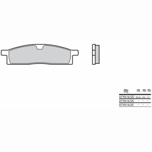 BREMBO Off-Road Sintermetall Bremsbeläge - 07YA16SX für Yamaha TT-R125, YZ65, YZ80