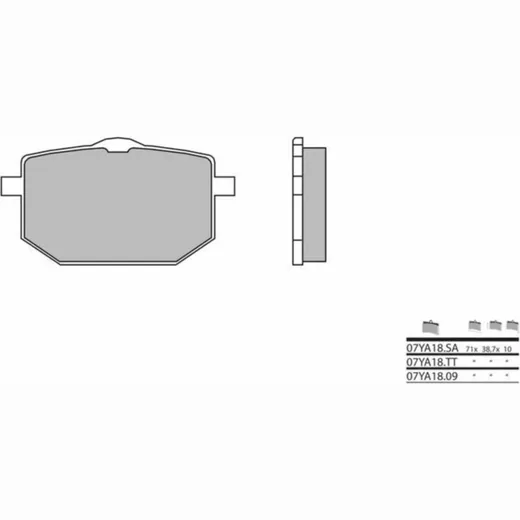 BREMBO Street Sintermetall Bremsbeläge - 07YA18SA für Moto Guzzi NTX750 Yamaha XT600