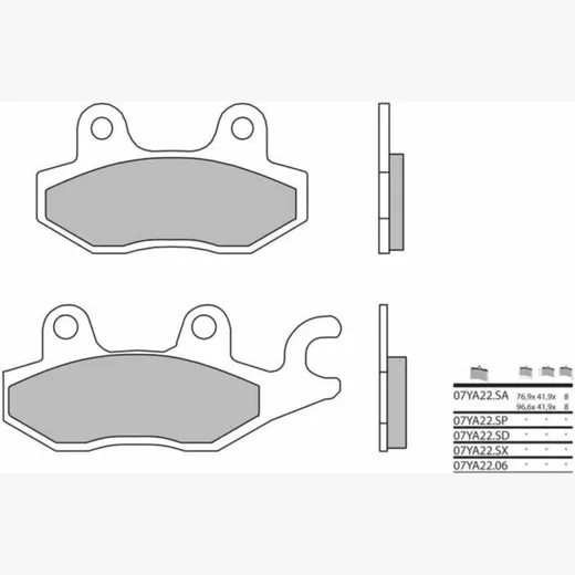 BREMBO Off-Road Sintermetall Bremsbeläge - 07YA22SD für Yamaha, Aeon, Arctic CAT