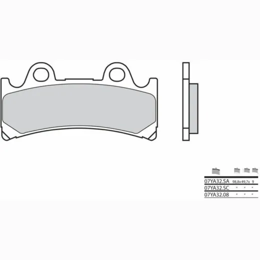 BREMBO Street Sintermetall Bremsbeläge - 07YA32SA für Yamaha FZR1000, YZF750