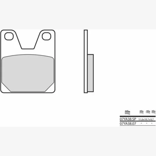BREMBO Street Sintermetall Bremsbeläge - 07YA38SP für Yamaha YZF-R1, YZF-R7