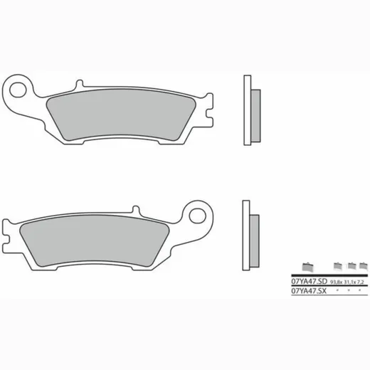 BREMBO Off-Road Sintermetall Bremsbeläge - 07YA47SD für Yamaha WR250, WR450F, YZ125 Fantic XE125, XX125