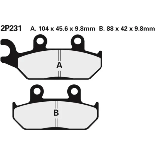 NISSIN Street Halbmetallische Bremsbeläge - 2P-231NS für Yamaha TZR50, XT500, XT600