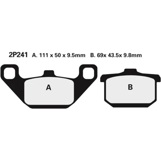 NISSIN Street Halbmetallische Bremsbeläge - 2P-241NS für Kawasaki ELIMINATOR250, ELIMINATOR600, GPZ1000RX