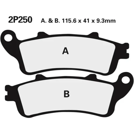 NISSIN Street /Off-Road Sintered Metal Brake pads - 2P-250ST-F1 for Honda CBR1100XX, GL1800BAGGER, GL1800GOLDWING Kawasaki VULCAN650