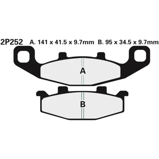 NISSIN Street Halbmetallische Bremsbeläge - 2P-252NS für Kawasaki, Suzuki, Hyosung