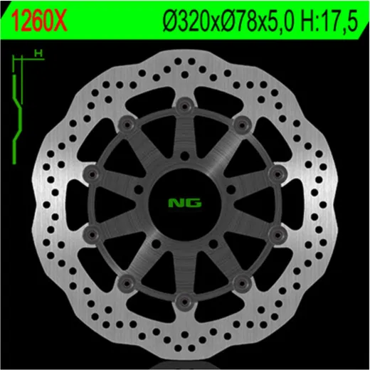 NG BRAKES Bremsscheibe - 1260XG für Triumph SPEEDTRIPLE1050, TIGER1050