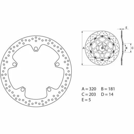BREMBO Serie Oro Bremsscheibe starr - 68B407D7 für BMW F800GT, F800S, F800ST