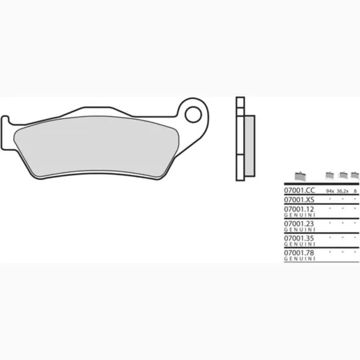 BREMBO Scooter Carbon Keramik Bremsbeläge - 07001CC für MBK, Yamaha, Suzuki