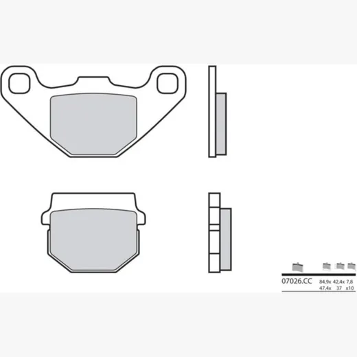 BREMBO Scooter Carbon Keramik Bremsbeläge - 07026CC für Peugeot, Aprilia, Malaguti