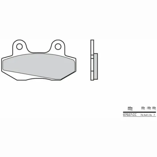 BREMBO Scooter Carbon Keramik Bremsbeläge - 07027CC für Hyosung 125EXCEED, BOOMER125, GT125COMET Honda CBX125, NSR50, NSR75