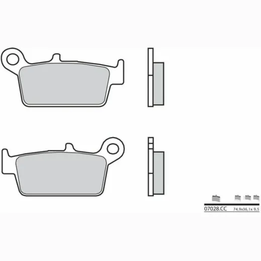 BREMBO Scooter Carbon Keramik Bremsbeläge - 07028CC für Honda SRX50SHADOW Kymco SUPER950