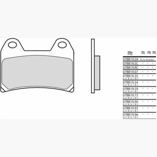 BREMBO Street Sintermetall Bremsbeläge - 07BB1996 für Moto Guzzi V85TT