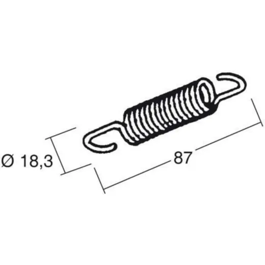 BUZZETTI spring 87x18,3mm for central stand - for: Peugeot BUXY502T, SPEEDAKE502T