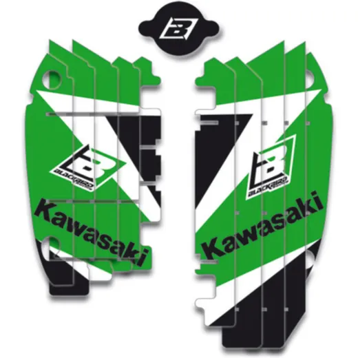 BLACKBIRD Dream Graphic 3 Radiator Louvers Graphic Kit Green for: Kawasaki KX250F