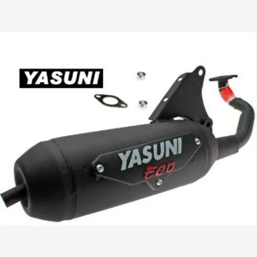 YASUNI Eco Full Exhaust System - Steel Black for Piaggio, Gilera, Derbi