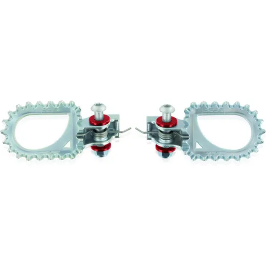 S3 Hard Rock Footrests Central Position Steel Silver for Beta, for: Gas Gas, Sherco