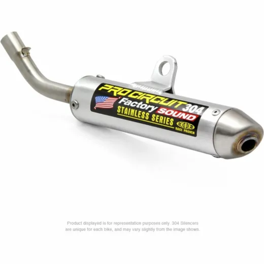 PRO CIRCUIT 304 Muffler Brushed Aluminum/Stainless Steel End Cap KTM/Husqvarna for GAS GAS