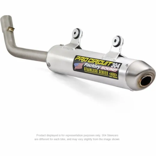 PRO CIRCUIT 304 Schalldämpfer Aluminium gebürstet/Endkappe Edelstahl für: KTM/Husqvarna für 250EXC, 250SX, 250XC TC250, TE250, TE300