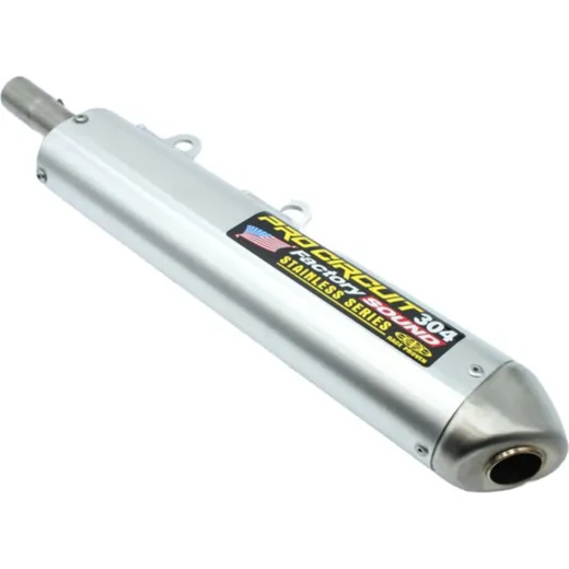 PRO CIRCUIT 304 Muffler Brushed Aluminum/Stainless Steel End Cap for: Kawasaki KX500