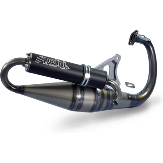 POLINI Team 4 Full Exhaust System - Black Aluminium Peugeot Hori for CITYSTAR502T, JETFORCE502T, JETFORCE502TC-TECH