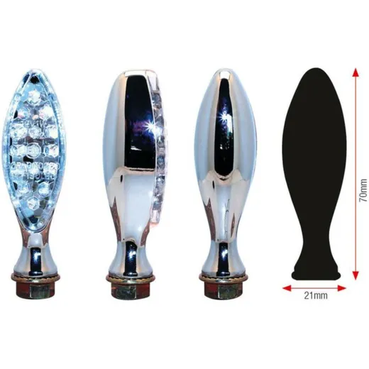 BIHR Elipse LED Indicators Chromed Metal Universal