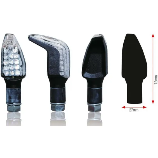 BIHR Boomerang LED Indicators Black Universal