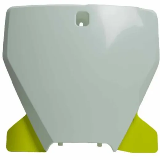 RACETECH Front Number Plate White/Yellow for: Husqvarna TC/FC for FC250, FC350, FC450