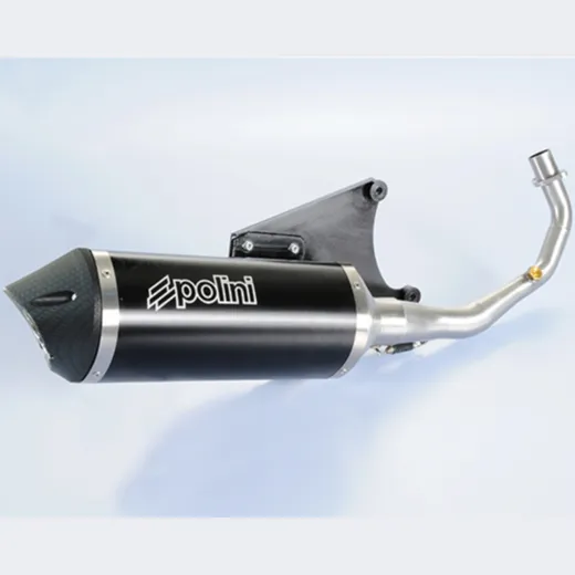 POLINI Maxi-Scooter Full Exhaust System - Black Aluminium Vespa for VESPALX, VESPAPRIMAVERA Piaggio FLY125