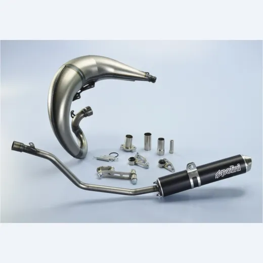 POLINI Race Full Exhaust System - Black Aluminium for Peugeot XP6502T, XP6502TSM Rieju RRX50, TANGO50