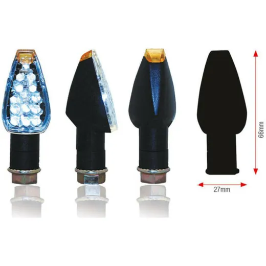 BIHR Design LED Indicators Short Black Universal