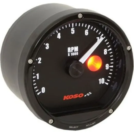 KOSO D75 Tachometer Black 10000rpm for Yamaha SR250