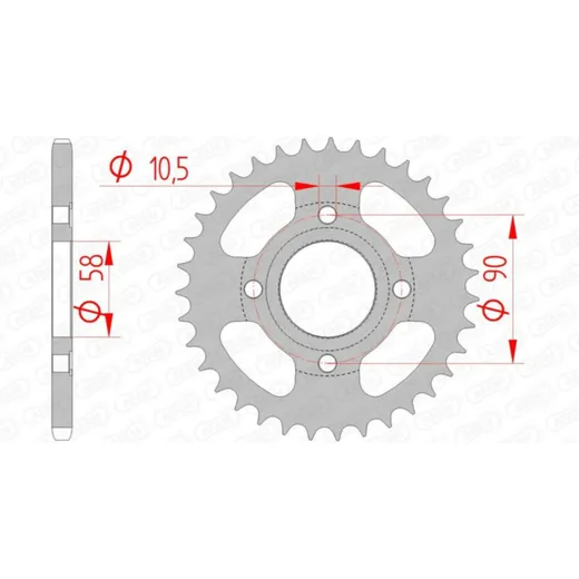 AFAM Steel Standard Rear Sprocket 10214 - 520 for Honda CM250, MTX125, REBEL250 10214-40