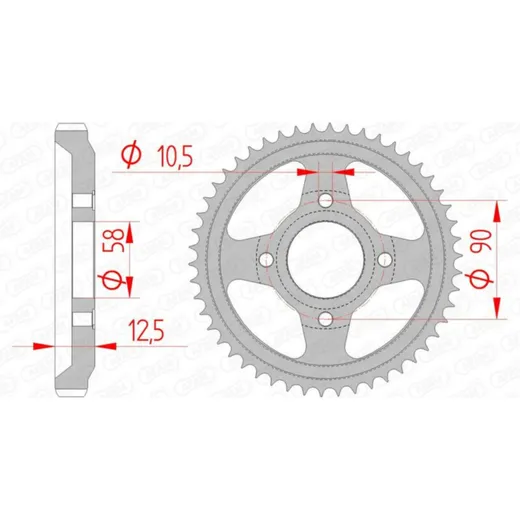 AFAM Steel Standard Rear Sprocket 10216 - 428 for Honda CLR125CITYFLY, NX125, XL125R