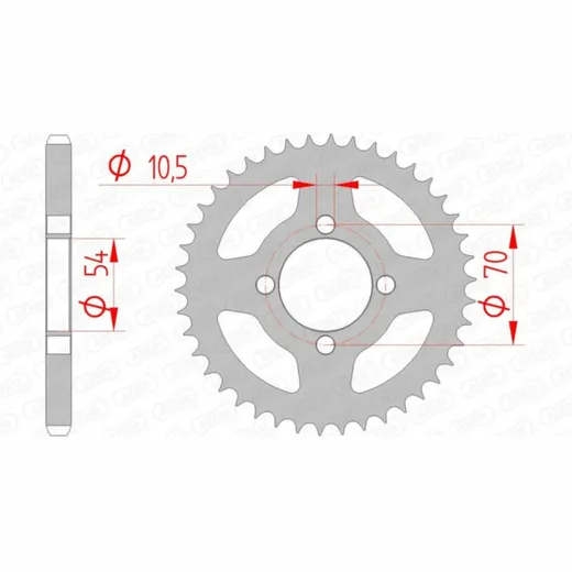 AFAM Standard Stahlritzel hinten 10229 - 428 für Honda CBR125R