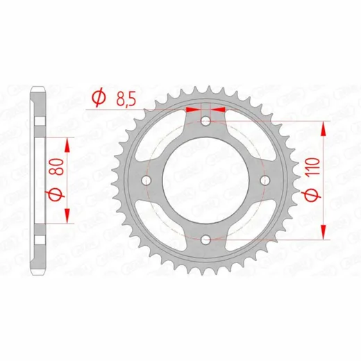 AFAM Standard Stahlritzel hinten 10235 - 428 für Honda CBF125