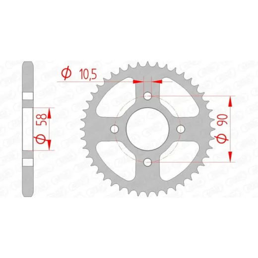 AFAM Standard Stahlritzel hinten 10236 - 428 für Honda CB125F, CBR125R, PCX150
