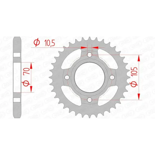 AFAM Standard Stahlritzel hinten 10401 - 530 für Honda CB250, CB350, CB360